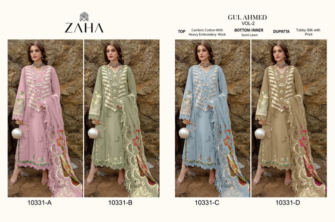 Gul Ahmed Vol 2 By Zaha A To D Cambric Cotton Pakistani Suits Wholesale Price In Surat